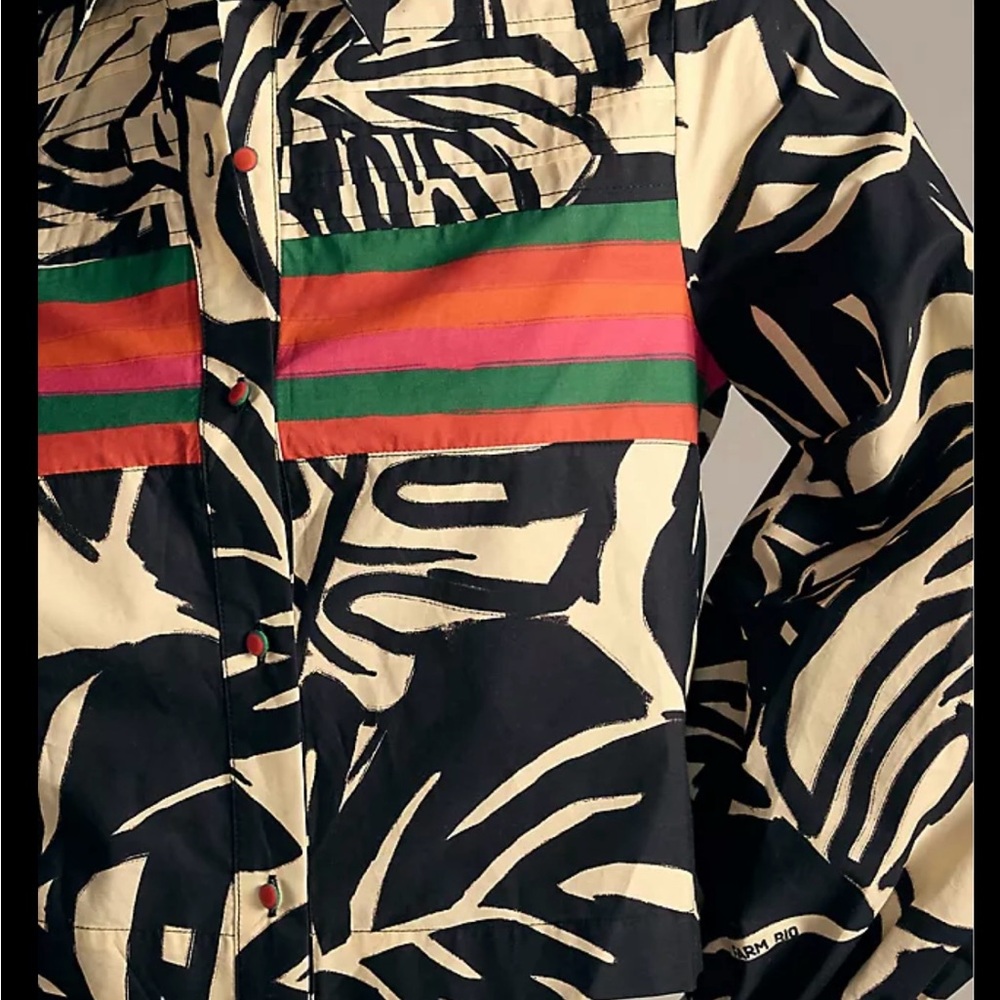 FARM Rio Black and Cream Striped Shirt